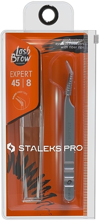 Professionelle Pinzette für Wimpernverlängerungen TE-45/8  - Staleks Pro Expert 45 Type 8  — Bild N1