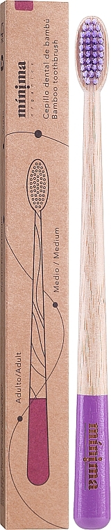 Zahnbürste aus Bambus mittel violett - Minima Organics Bamboo Toothbrush Medium — Bild N2