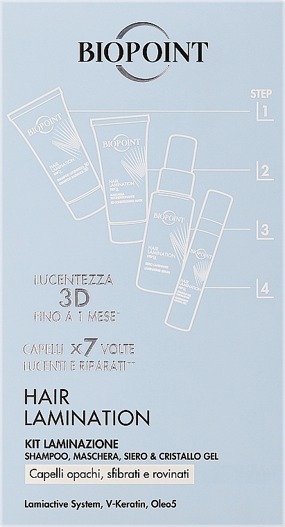 Haarpflegeset - Biopoint Hair Lamination (Gel 20ml + Shampoo 20ml + Haarmaske 20ml + Haarserum 20ml) — Bild N1