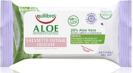 Hypoallergene Intim-Pflegetücher mit Aloe Vera 12 St. - Equilibra Aloe Intimate Wipes — Bild N1