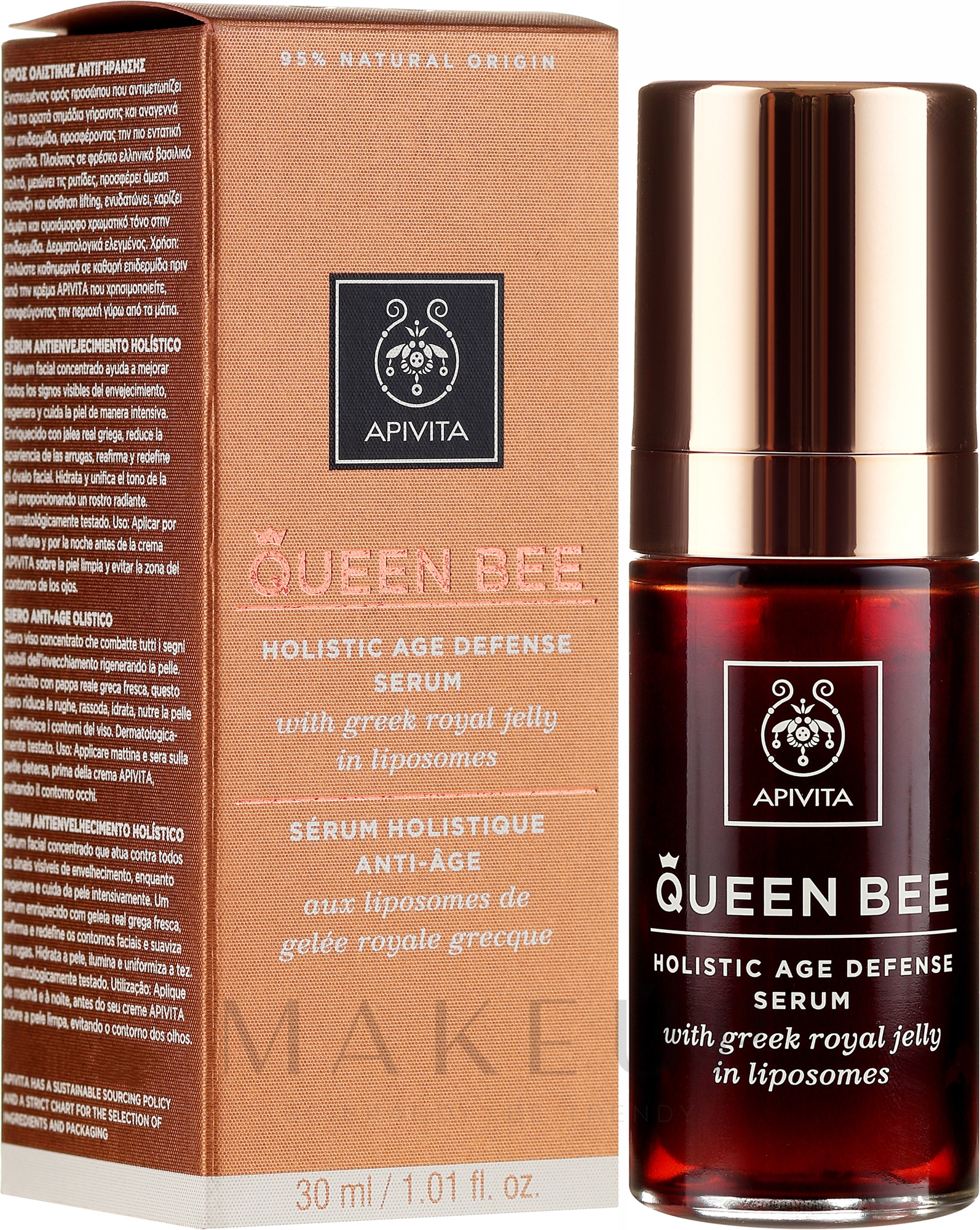 Anti-Aging Gesichtsserum mit griechischem Gelée Royale - Apivita Queen Bee Holistic Age Defense Serum — Bild 30 ml