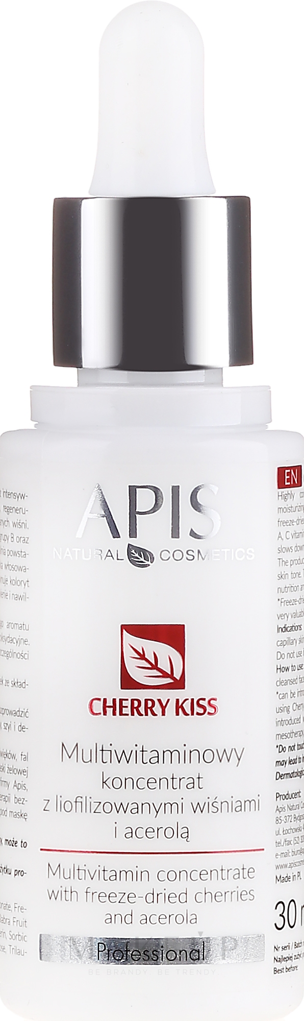 Multivitamin-Gesichtskonzentrat mit gefriergetrockneten Kirschen und Acerola - APIS Professional Cheery Kiss — Bild 30 ml
