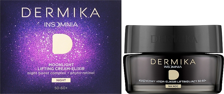 Gesichtscreme-Elixier für die Nacht 50-60+ - Dermika Insomnia Moon Cream-lifting Elixir — Bild N2