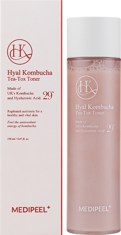 Tonikum für die Elastizität der Gesichtshaut mit Kombucha und Hyaluronsäure - MEDIPEEL Hyal Kombucha Tea-Tox Toner  — Bild N1