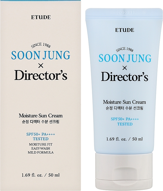 Feuchtigkeitsspendende Sonnenschutzcreme für das Gesicht - Etude House Soon Jung & Director’s Moisture Sun Cream SPF50+ PA+++ — Bild N2