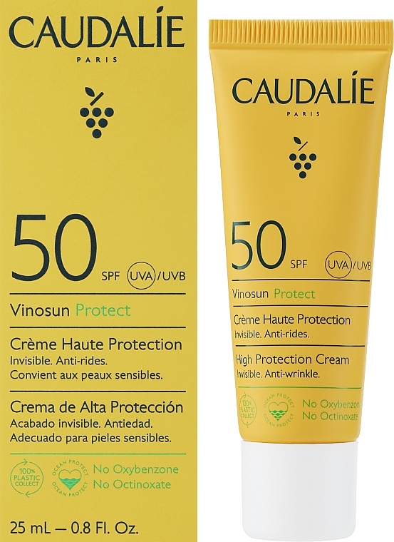 GESCHENK! Sonnenschutzcreme SPF50 - Caudalie Vinosun High Protection Cream SPF50 — Bild N1