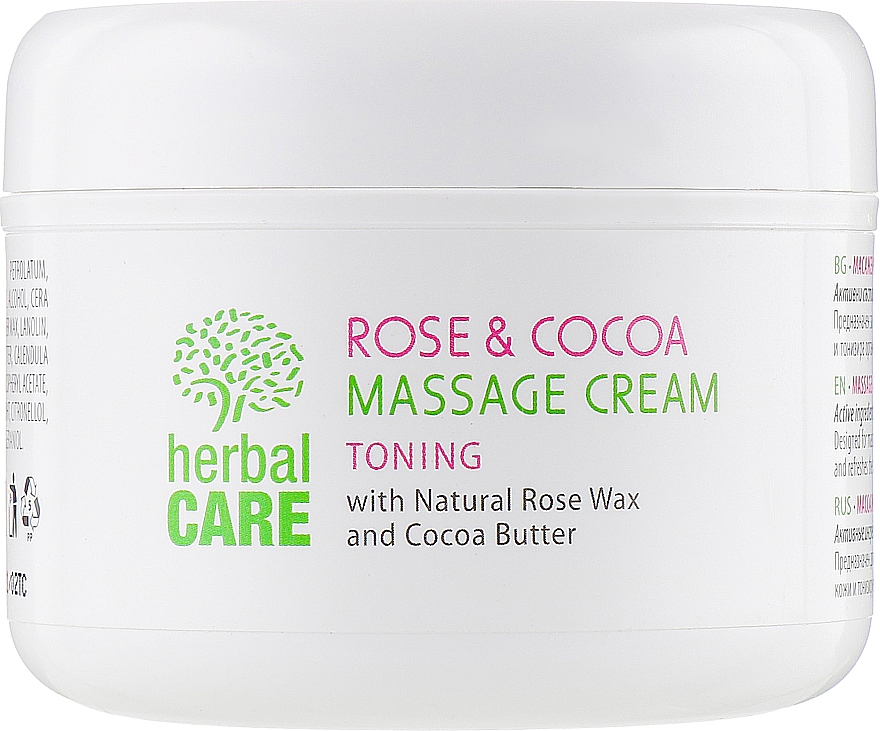 Tonisierende Massagecreme mit Kakaobutter und Rosenwachs - Bulgarian Rose Herbal Care Rose & Cococa Massage Cream — Bild N2
