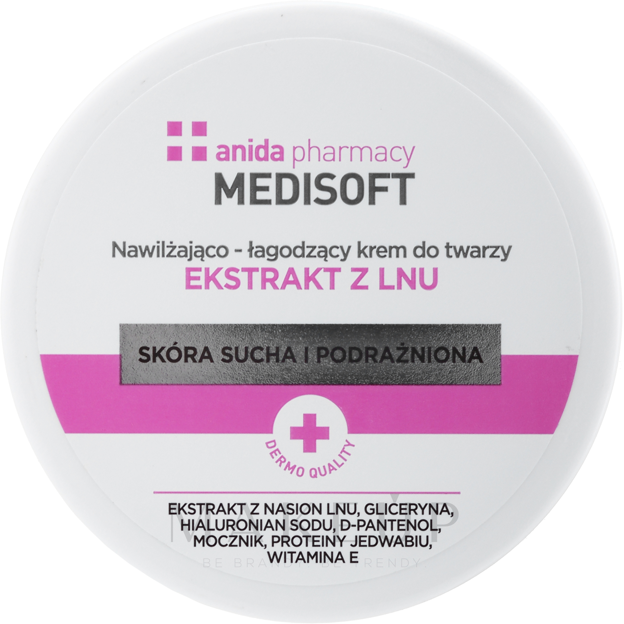 Feuchtigkeitsspendende Gesichtscreme mit Flachs-Extrakt - Anida Pharmacy Medisoft Face Cream Linen — Bild 100 ml