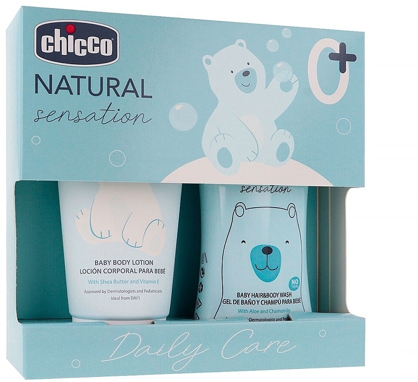 Chicco Natural Sensation Daily Care Set (Waschgel 200 ml + Körperlotion 150 ml) - Set — Bild N2