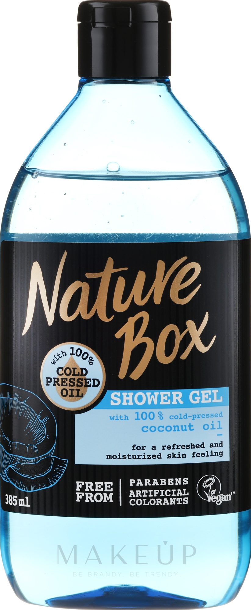 Feuchtigkeitsspendendes und erfrischendes Duschgel mit kaltgepresstem Kokosöl - Nature Box Coconut Shower Gel — Foto 385 ml
