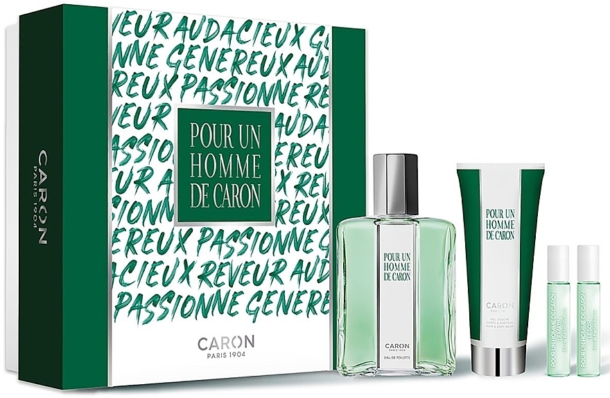 Caron Pour Un Homme de Caron  - Set (Eau de Toilette 125ml + Eau de Toilette 5ml + Eau de Parfum 5ml + Duschgel 75ml) — Bild N1