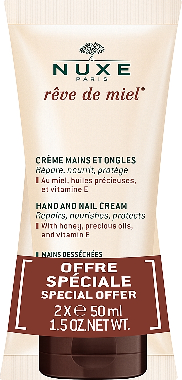 Hand- und Nagelcreme Duopack - Nuxe Reve de Miel Hand And Nail Cream Set (Feuchtigkeitsspendende Handcreme 2 x 50ml)