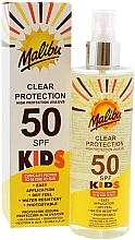 Düfte, Parfümerie und Kosmetik Wasserfestes Sonnenschutzspray für Kinder SPF 50 - Malibu Kids Clear Protection Spray SPF 50