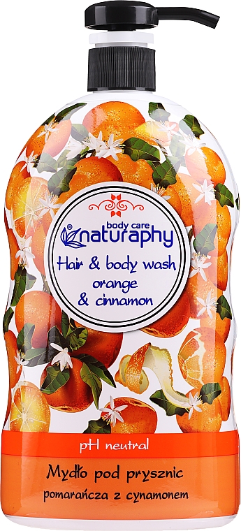 2in1 Shampoo und Duschgel mit Orange und Zimt - Bluxcosmetics Naturaphy Orange & Cinnamon Hair & Body Wash