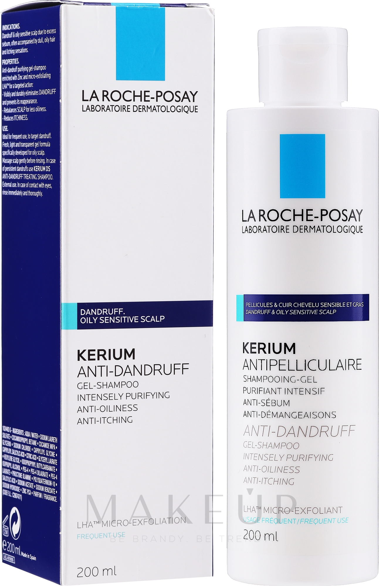 Anti-Schuppen Gel-Shampoo für fettige und empfindliche Kopfhaut - La Roche-Posay Kerium Anti-Dandruff Oily Sensitive Scalp Gel Shampoo — Bild 200 ml