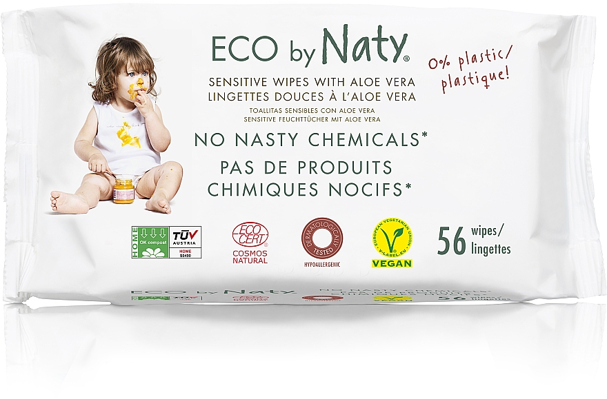 Feuchttücher mit Aloe - Naty Sensitive Wipes — Bild N1