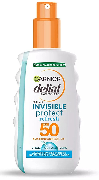 Sonnenschutzspray - Garnier Delial Ambre Solaire Invisible Protect Refresh Spray SPF50 — Bild N1