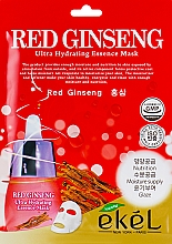 Düfte, Parfümerie und Kosmetik Ultra feuchtigkeitsspendende Tuchmaske für das Gesicht mit rotem Ginseng-Extrakt - Ekel Red Ging Seng Ultra Hydrating Essence Mask