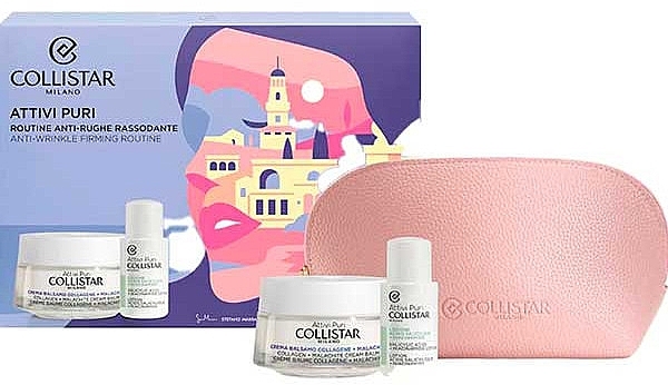 Set - Collistar Attivi Puri Anti-Wrinkel Firming Routine Gift Set (Gesichtscreme 50 ml + Gesichtslotion 15 ml)  — Bild N1