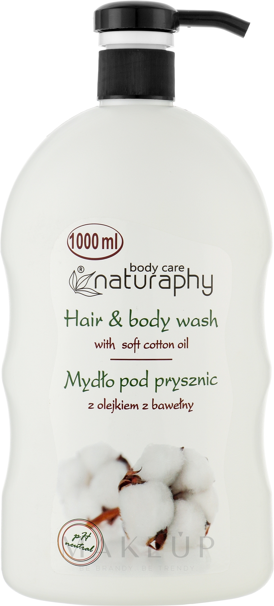 Duschgel für Haar und Körper mit Baumwollsamenöl - Naturaphy — Bild 1000 ml