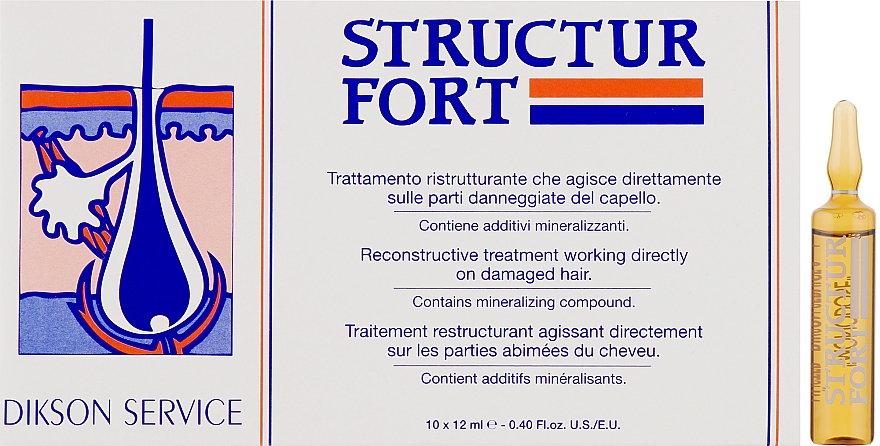 Pflegende und regenerierende Haarampullen mit Mineralien für strapaziertes Haar - Dikson Structur Fort