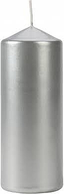 Zylindrische Kerze 60x150 mm Silbermetallic - Bispol — Bild N1
