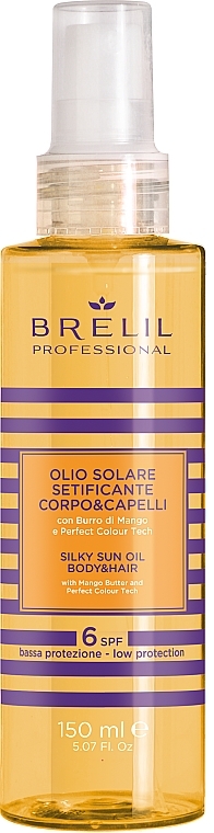 Sonnenschutzöl für Körper und Haare - Brelil Silky Sun Oil Body And Hair SPF 6 — Bild N1