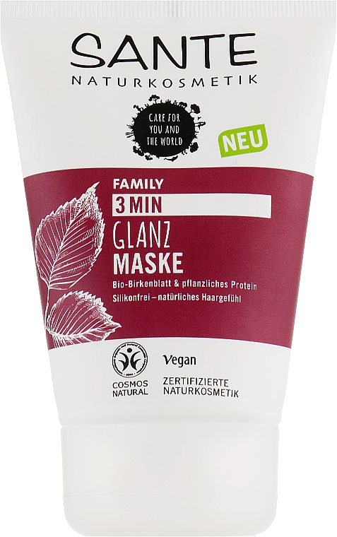 Express-Haarglanzmaske mit Pflanzenproteinen und Birkenblättern - Sante Family 3 Min Gloss Mask — Bild N1