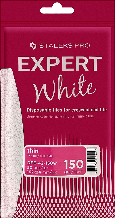 Ersatzfeilenblätter Halbmond weiß 150 Körnung 50 St. - Staleks Pro Expert 42 White (50 St.) — Bild N1