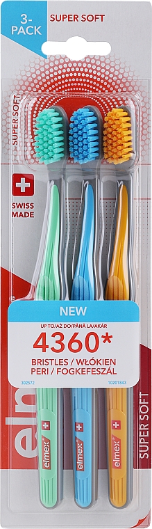 Zahnpflegeset 4360 mint + blau + orange 3 St. - Elmex Super Soft Toothbrush — Bild N1
