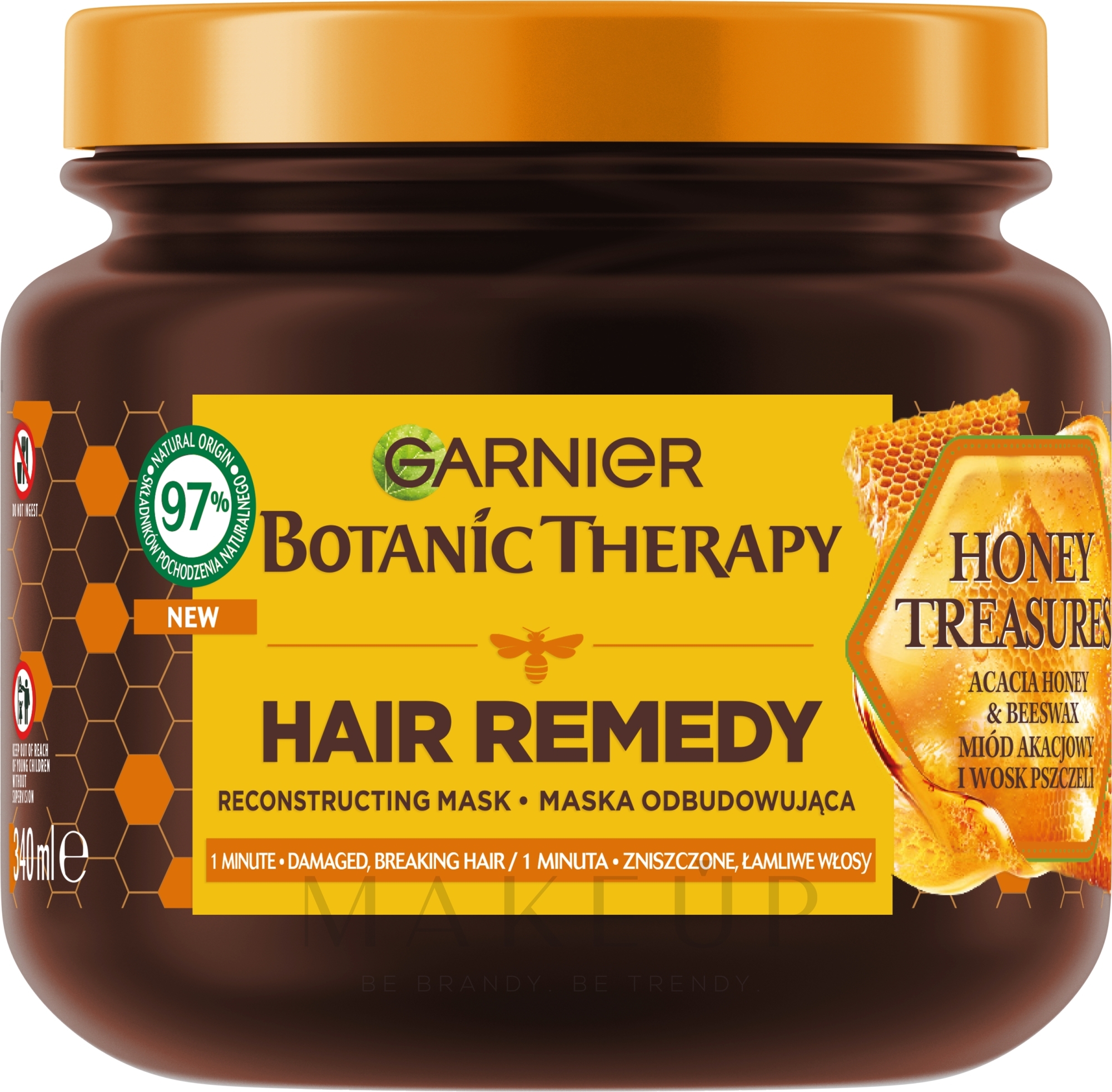 Haarmaske Honig Schätze - Garnier Botanic Therapy Hair Remedy Honey Treasures Reconstructing Mask — Bild 340 ml
