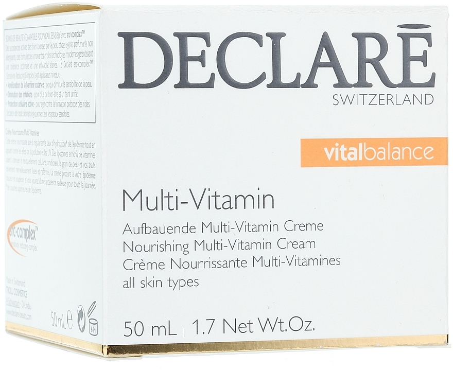 Aufbauende und zellerneuernde Gesichtscreme - Declare Nourishing Multi-Vitamin Cream 50 ml — Bild N1