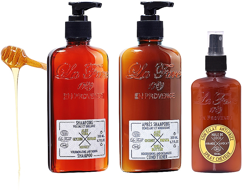 Haarpflegeset für mehr Volumen - La Fare 1789 (Shampoo 200 ml + Conditioner 200 ml + Spray 100 ml + Tasche) — Bild N1