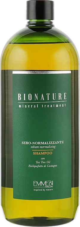 Normalisierendes Shampoo mit Teebaumöl - Emmebi Italia BioNatural Mineral Treatment Sebum-Normalizing Shampoo — Bild N1