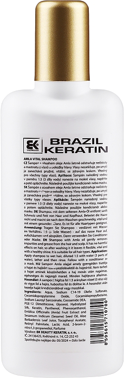 Stärkendes Shampoo mit Amla und Keratin - Brazil Keratin Amla Vital Shampoo — Bild N2