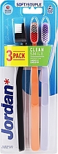 Düfte, Parfümerie und Kosmetik Zahnbürste weich schwarz, orange, lila 3 St. - Jordan Clean Smile Soft