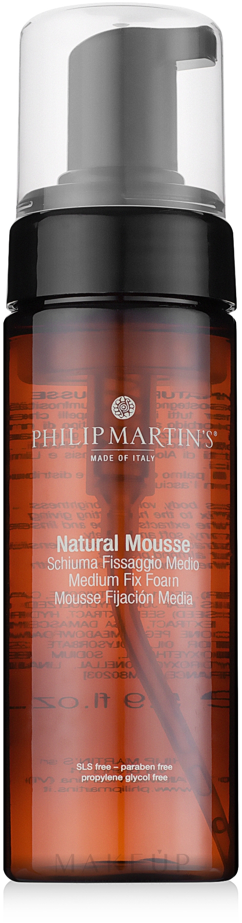 Natürlicher Haarschaum mit mittlerem Halt - Philip Martin's Natural Mousse Medium Fix Foam — Bild 175 ml