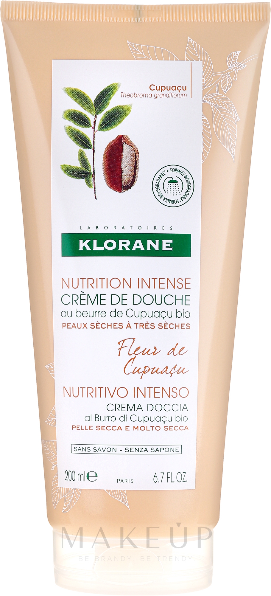 Ultra nährende Duschcreme für trockene bis sehr trockene Haut - Klorane Cupuacu Flower Nourishing Shower Cream — Bild 200 ml