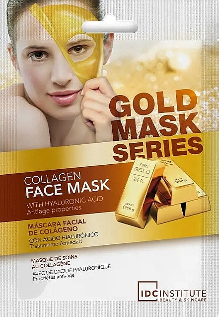 Hydrogel-Gesichtsmaske mit Kollagen und Hyaluronsäure - IDC Institute Gold Mask Series Collagen Face Mask — Bild N1