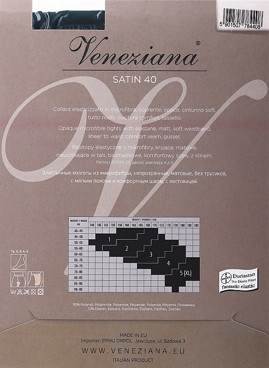 Strumpfhose für Damen Satin 40 Den v.Botilia - Veneziana — Bild N2