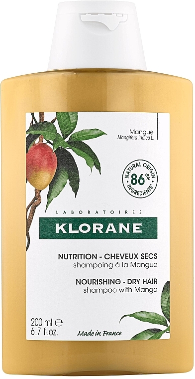Nährendes Shampoo für trockenes und strapaziertes Haar mit Mangobutter - Klorane Shampoo with Mango Butter