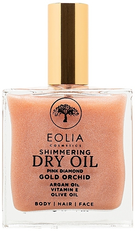 Trockenes Öl mit rosafarbenem Glitzer für Gesicht, Körper und Haare - Eolia Shimmering Dry Oil Pink Diamond Gold Orchid — Bild N1