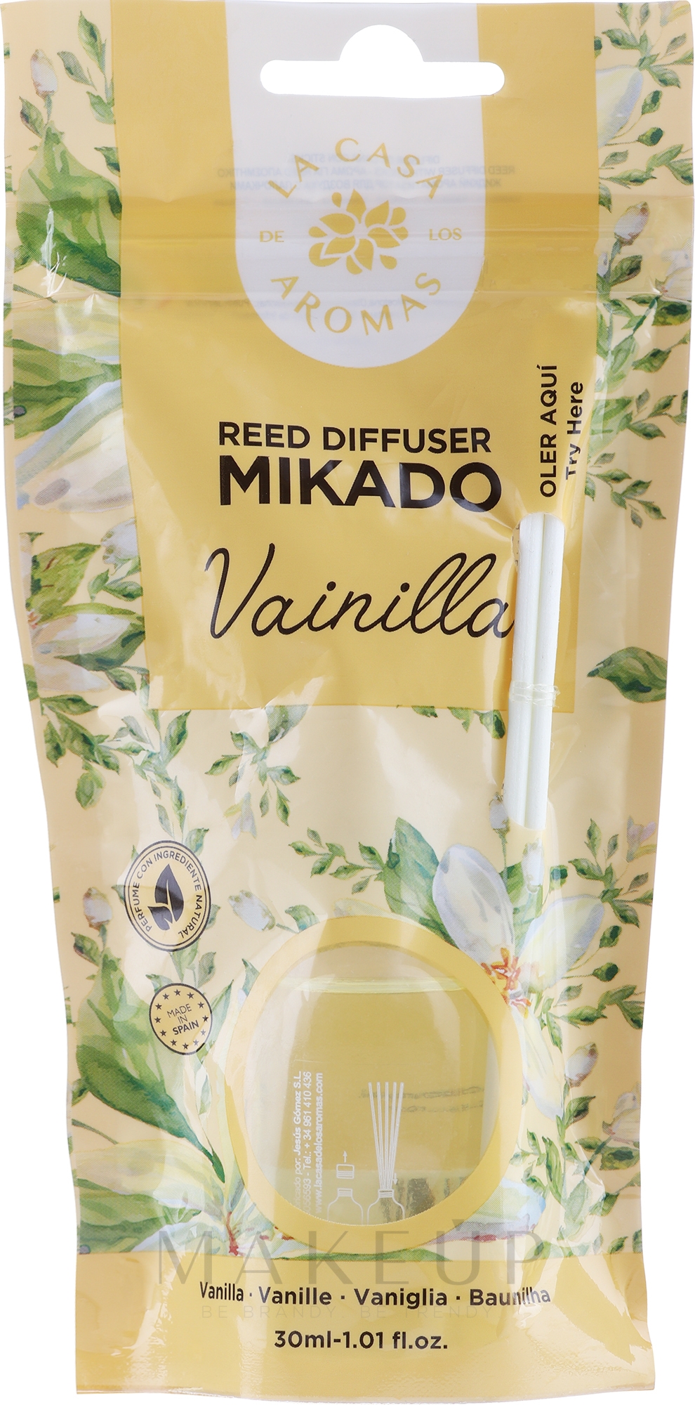 Raumerfrischer Vanille - La Casa de Los Aromas Mikado Reed Diffuser — Bild 30 ml