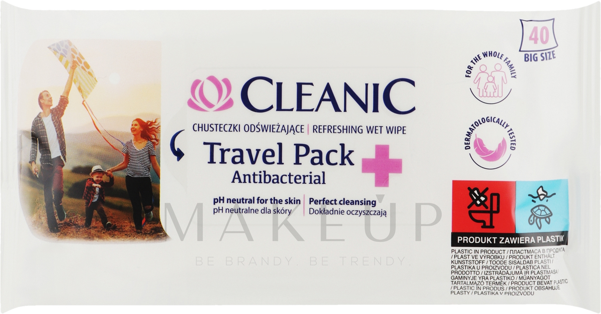 Antibakterielle Feuchttücher - Cleanic Antibacterial Travel Pack Refreshing Wet Wipes — Bild 40 St.
