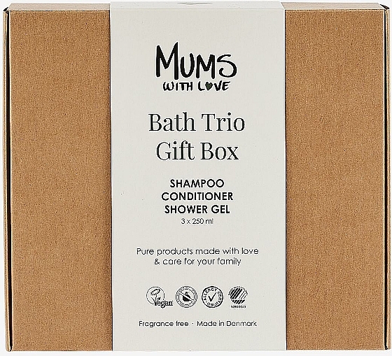 Haarpflegeset - Mums With Love Bath Trio Gift Box (Haarshampoo 250ml + Conditioner 250ml + Duschgel 250ml) — Bild N1