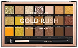 Düfte, Parfümerie und Kosmetik Lidschattenpalette - Profusion Cosmetics Gold Rush 21 Shade Palette & Brush