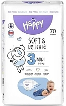 Babywindeln 5-9 kg Größe 3 Midi 70 St. - Bella Baby Happy Soft & Delicate  — Bild N1