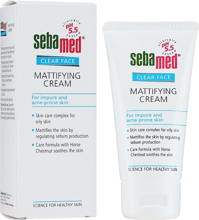Mattierende Gesichtscreme für fettige Haut mit Unvollkommenheiten - Sebamed Clear Face Mattifying Cream — Bild N2