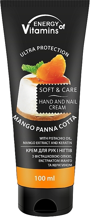 Hand- und Nagelcreme Mango-Panna Cotta - Energy of Vitamins Soft & Care Mango Panna Cotta Cream For Hands And Nails — Bild N1