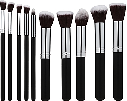 Düfte, Parfümerie und Kosmetik Make-up-Pinsel-Set 10-tlg. silber - Lewer Brushes